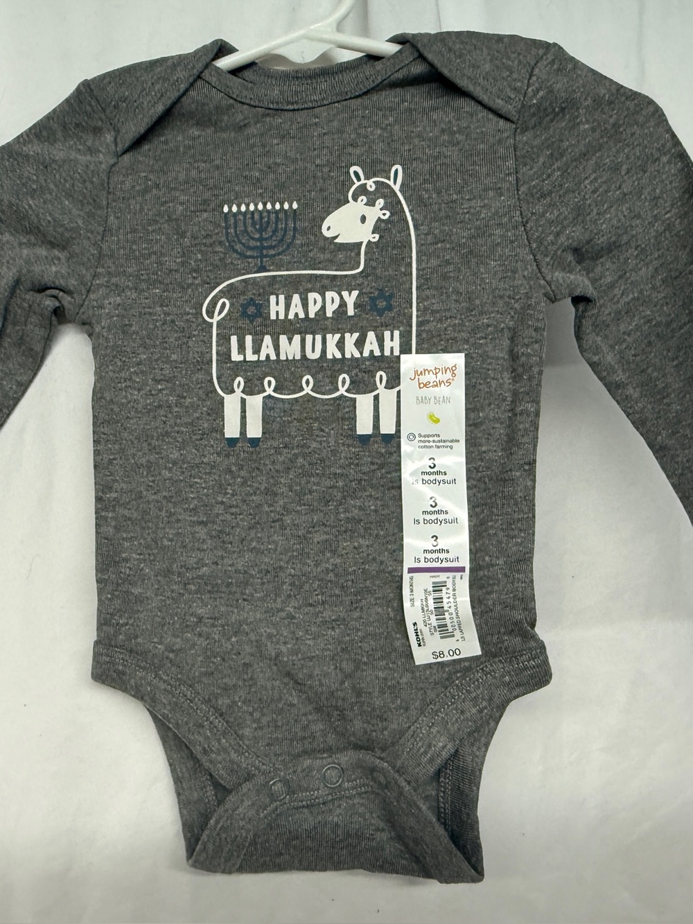 Happy Llamakkah Hanukkah Llama Christmas Onesie Body Suit Baby 3 Months